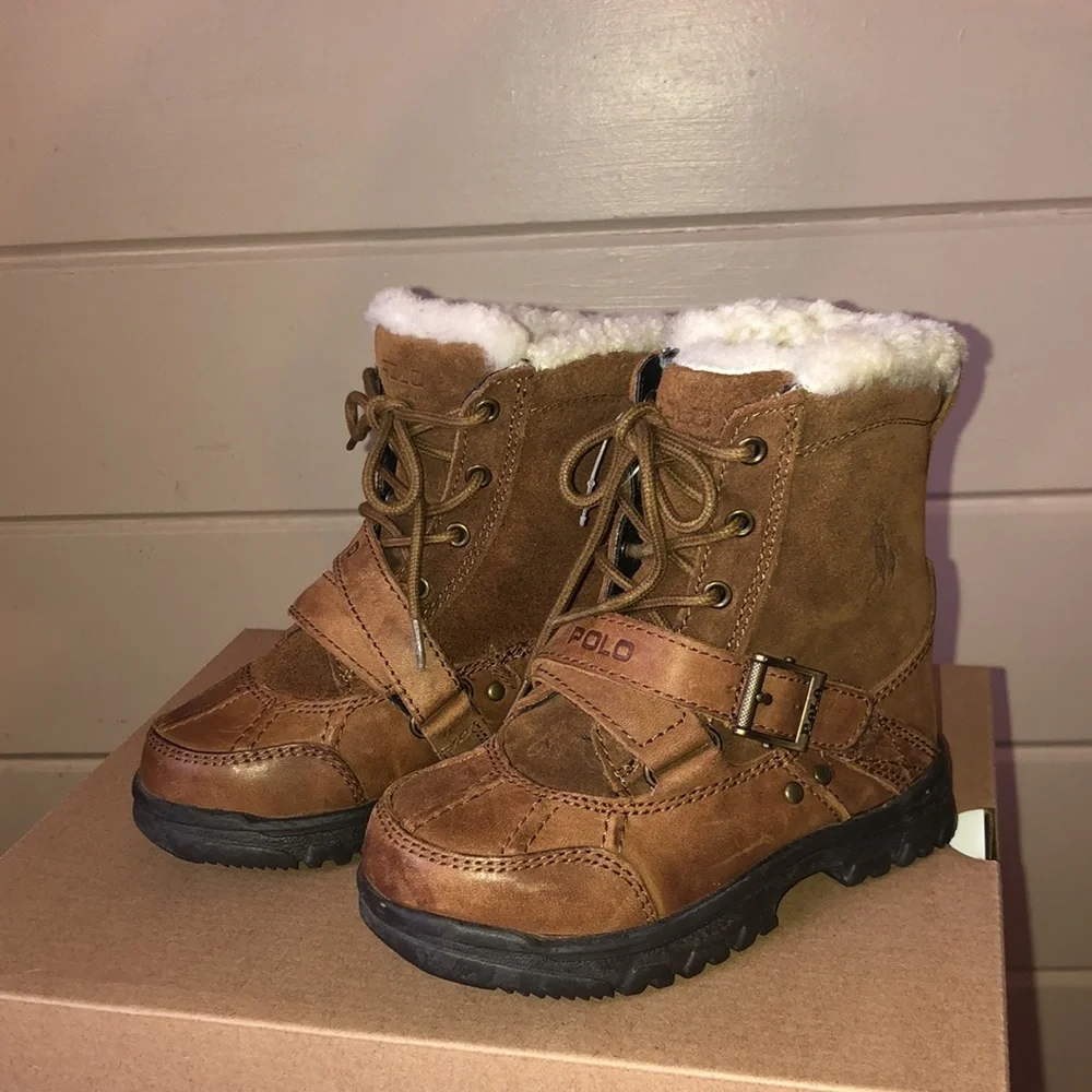 Polo by Ralph Lauren Leather Shearling Boot Size 9